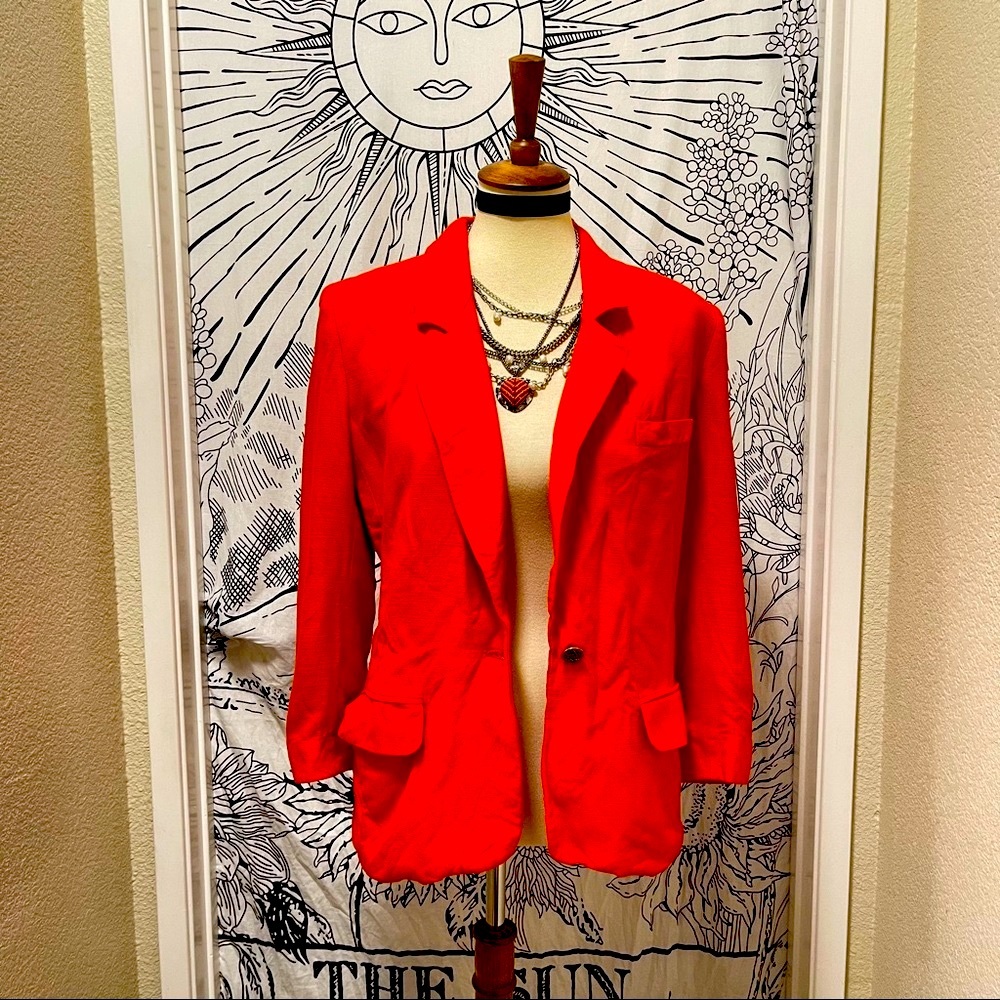 🌈 Wonderful Vintage pop Orange blazer - Picture 2 of 11